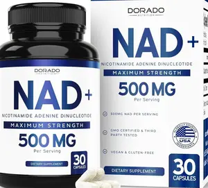 NAD Supplement (500mg of 95% Pure NAD+ Per Serving) NMN Supplement, NAD Nicotinamide Riboside Support (Third Party Tested, Vegan Safe, Non-GMO, No Fillers, & Made in the USA - 30 Vegan Capsules)