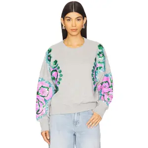 Essentiel Antwerp Hecrazy Embroidered Sweatshirt in Nimbus Cloud