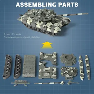 T-90 Plastic Model Tank for Assembly and Collection, DIY Model Kit, High-Quality DIY Gift for Hobbyists, Perfect Holiday Surprise