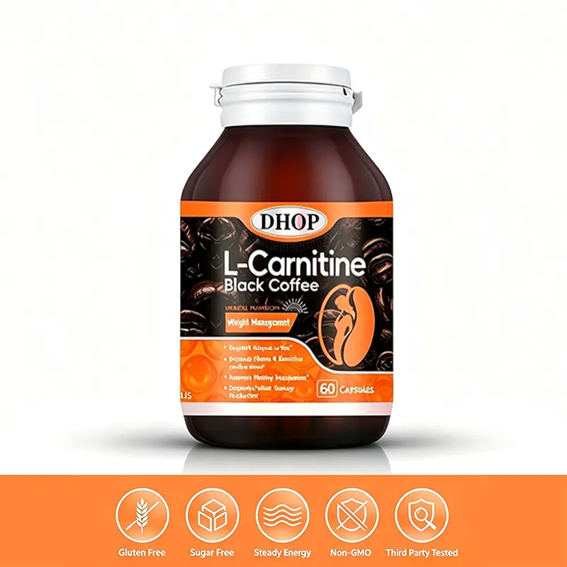 DHOP L-Carnitine Coffee Capsules,Natural Plant Extract Supplement ， Fitness Supplement for Metabolism Support, Carbohydrate Management Aid