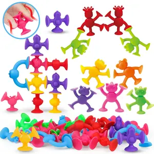 Random Color Stackable Building Toy Set, Sensory Suction Toy, Stress Relief Toy for Boys & Girls, Birthday Party Decoration Gift, Sensory Grippie Set