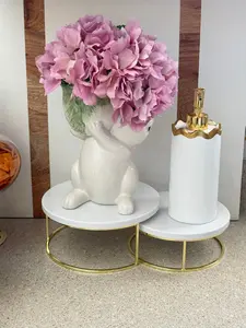 Marble Cake Stands, Brass Metal