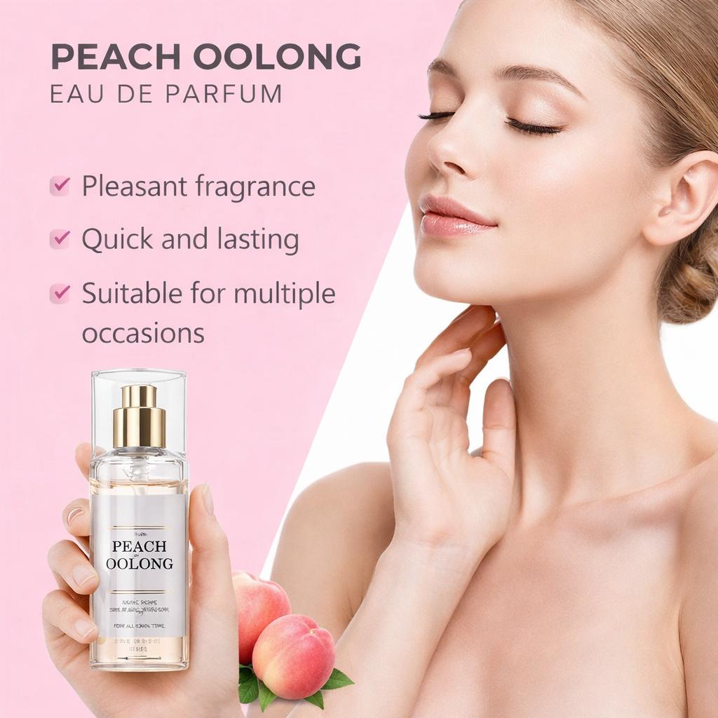 Natural Peach Oolong Fragrance Spray - Sweet Fruit Tea Scent Body Mist | Light & Fresh Daily Perfume for Women Spray floral elegant scentual fruit sweet Eau de Parfum long-lasting fragrance gourmand fragrance e daily portable