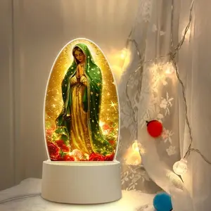 USB LED Prayer Lamp Warm White Golden Roses Light, Home Decor Spiritual Ambiance Gift