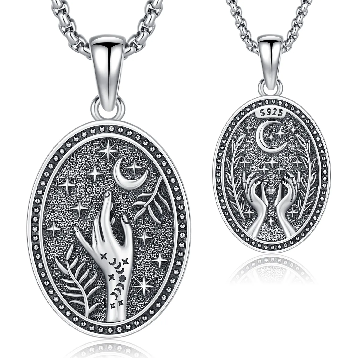 DRINSPER Necklace for Women, Exquisite Trendy Triple Moon Pendant in 925 Sterling Silver, Hypoallergenic Non Tarnish Jewelry with Feminist Symbolism, Exquisite Trendy Pendant, Jewellery Pendant