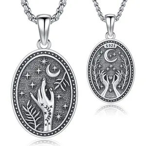 DRINSPER S925 They didin't Burn Witches They Burned Women Necklace 925 Sterling Silver Pendant Necklace for Women