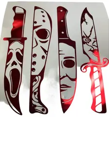 Halloween  Horror Movie Character Sticker 11 inch Scream Chucky Michael Myers Sticker Halloween Movies Horror Movies accessories
