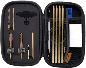 Pro .223/5.56 Cleaning Kit with Bore Chamber Brushes Cleaning Pick Kit, Brass Cleaning Rod in Zippered Organizer Compact Case Nylon Coated Flex Cable Patch Holder Durable