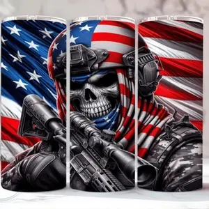 Gun man | 20oz Skinny sublimation tumbler transfer print out (TRANSFER ONLY, NOT A FINISHED TUMBLER)