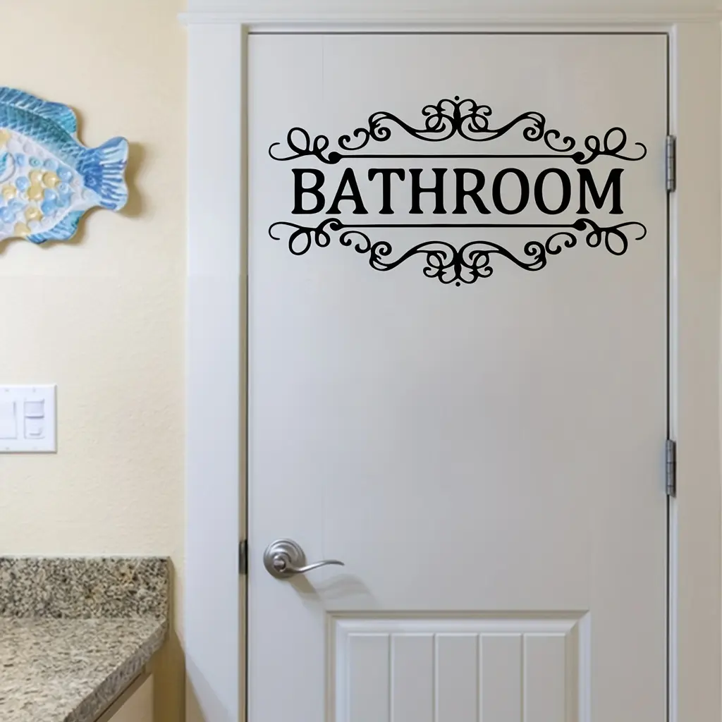 Bathroom Decor Sticker, Decorative Wall Sticker, Self-Adhesive Removable PVC Wall Decal, Waterproof & Easy to Remove, Ideal for Bathrooms & Washrooms