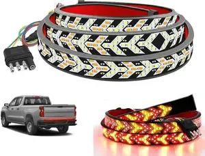 Fishbone Shaped LED Tailgate Light Bar, 60-Inch LED Strobe Light for Truck Pickup, Brake Running Sequential Turn Signal Strip Strobe Light Bar
