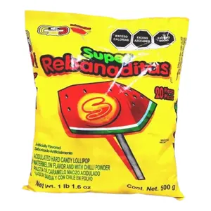 Super Rebanaditas Lollipop Sandia y Chili- Fun Candy Snack for Sharing with Family and Friends