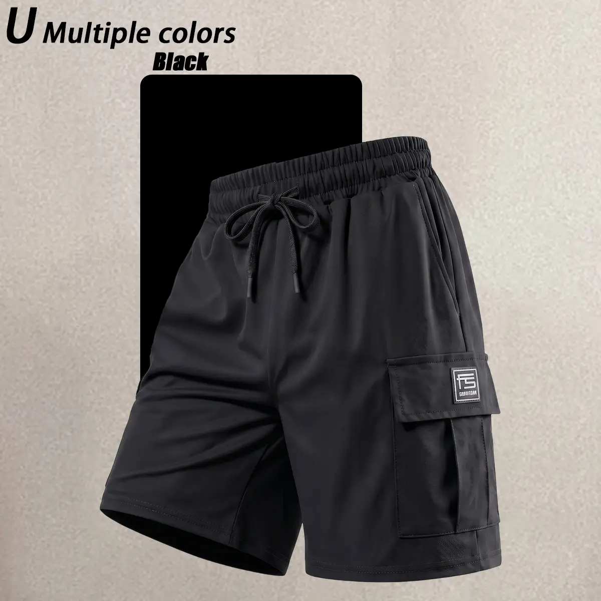 Men’s Letter Sports Shorts – Hippie-style quick-dry running shorts, loose athletic shorts with drawstring, suitable for yoga and music festivals