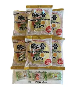 Sapporo Ichiban Instant Noodle, Tonkotsu Flavor 6 PK with 3 pairs of Chopsticks and 3 holders