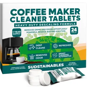 Coffee Maker Cleaner Tablets – Descaling & Cleaning Solution for Coffee Makers, Pot, Espresso Machines – Compatible with Breville, Miele, Keurig, DeLonghi, Nespresso & More – Removes Stains & Oils