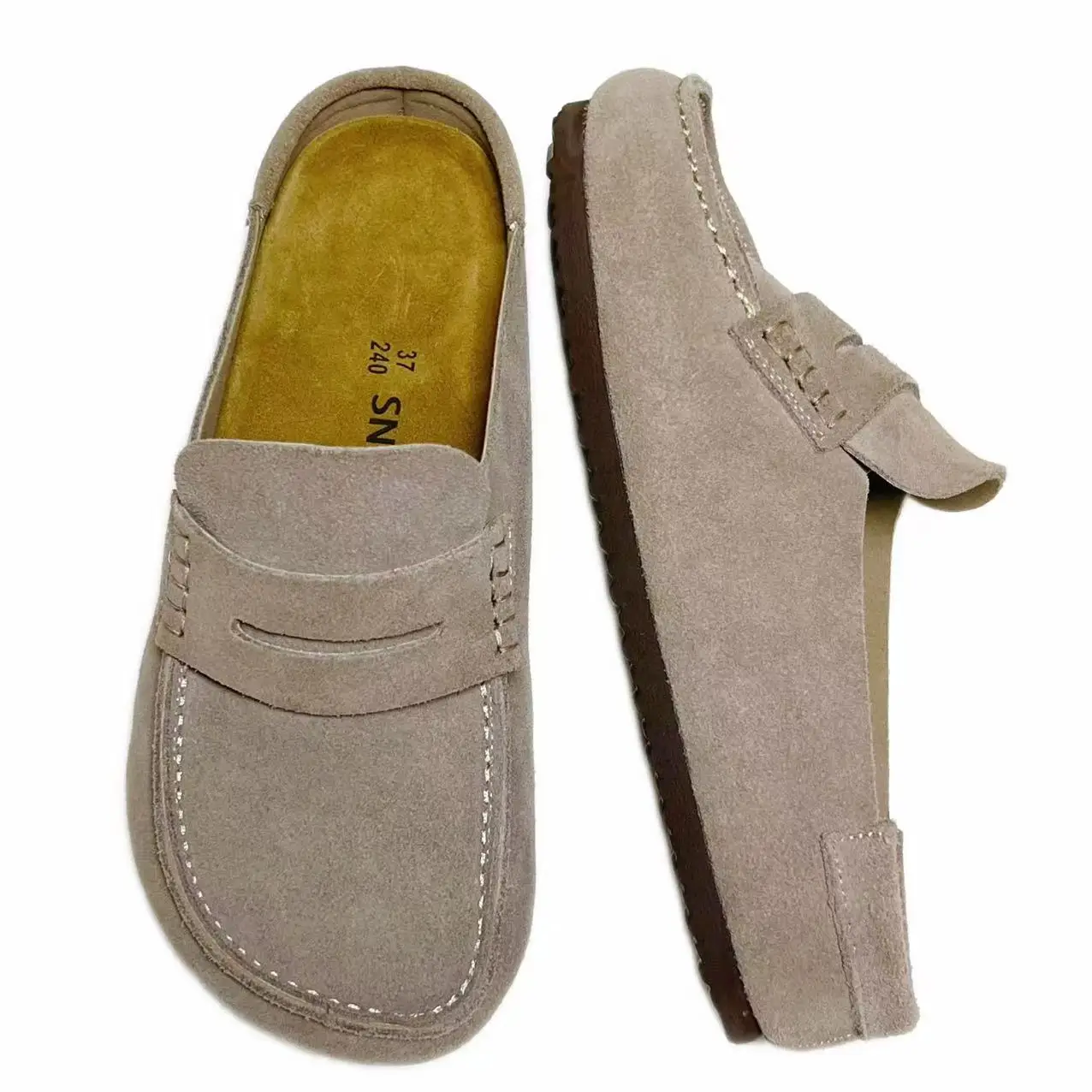 SNOWIND Loafers Women's and Men -slip-onL Genuine Suede Penny Loafer with Memory Foam Cork Footbed & Flexible Outsole