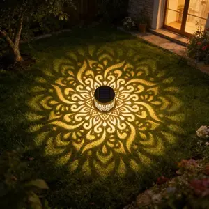 Solar Mandala Projector Light, Flower Wall Lamp, Ip65, Ideal for Art Exhibitions, Space Decoration, Bedroom Nightlight, Party Atmosphere, Holiday Gift
