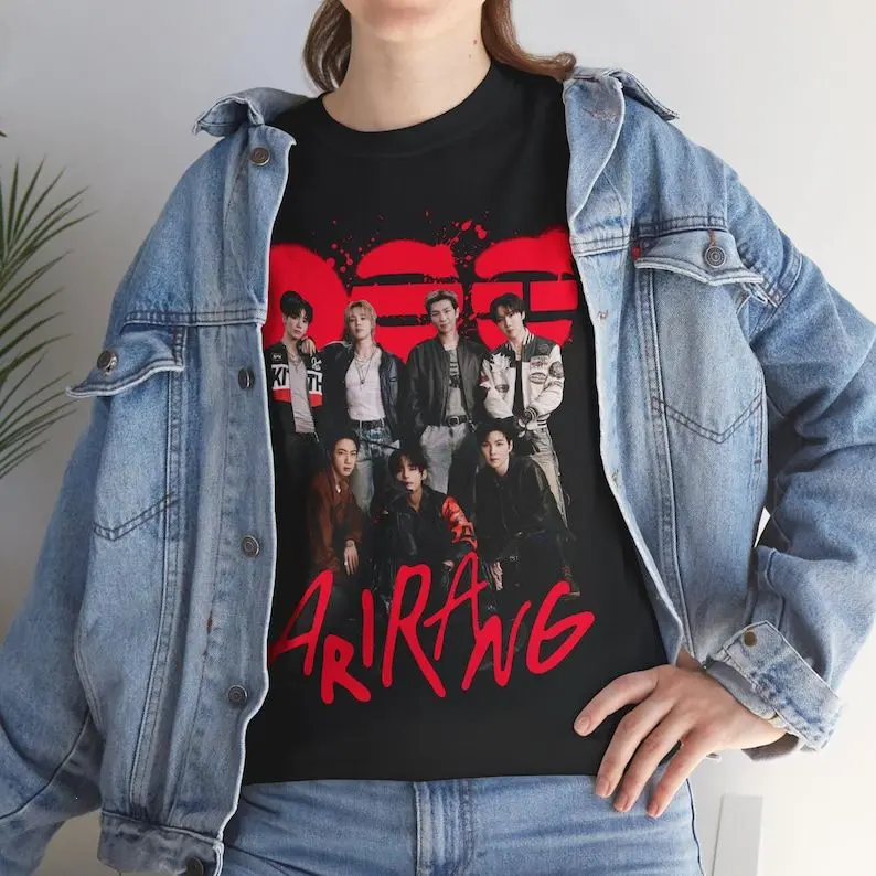 Bangtan Members Arirang Magazine Unisex Heavy Cotton Tee: Bangtan Kpop Concert World Tour Merch & Gift 2026