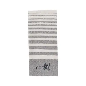 Kay Dee Cooks Kitchen Graphite Cotton Embroidered Tea Towel (Pack of 6)
