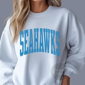 Seahawks white crewneck
