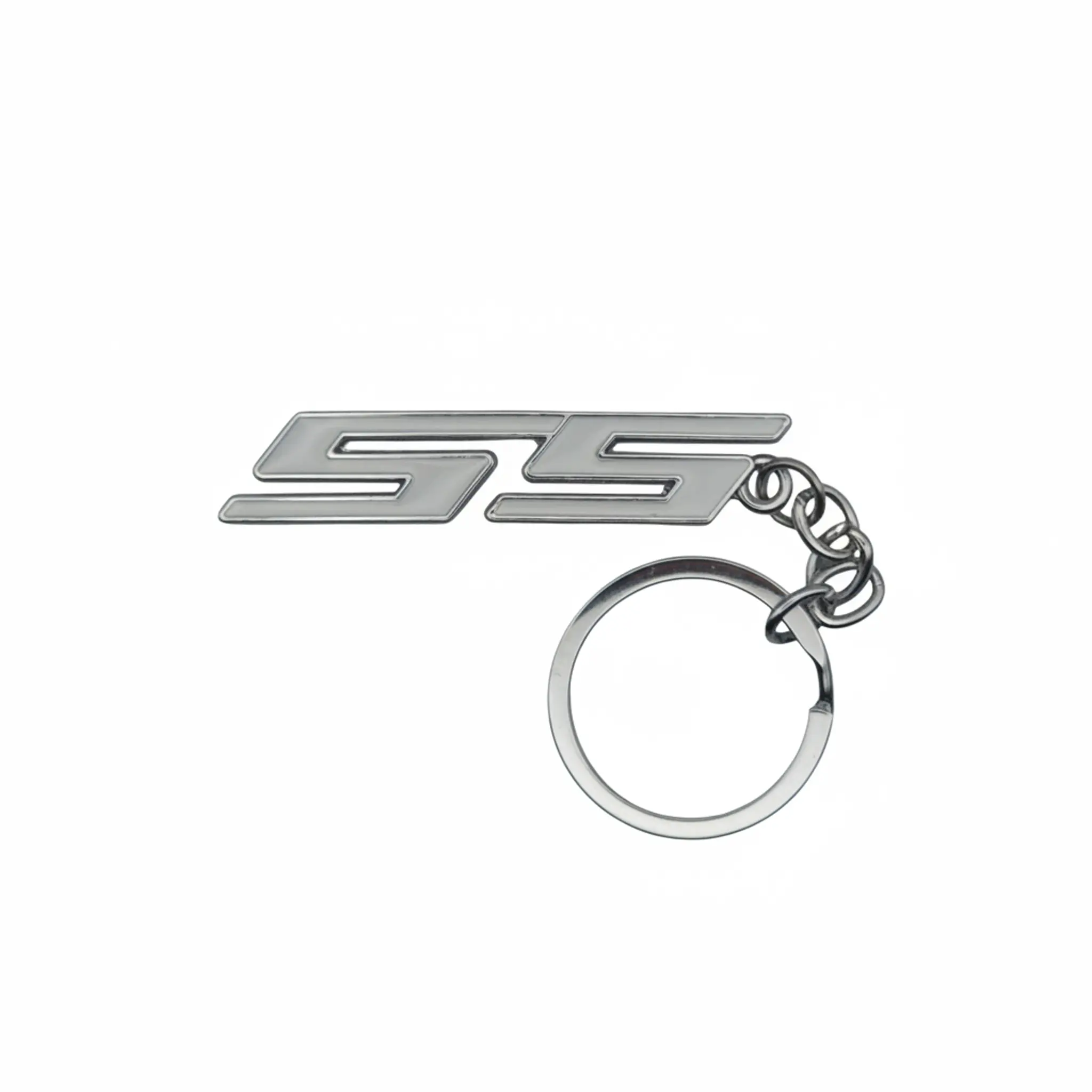 American Muscle SS- Keychain - White/Chrome