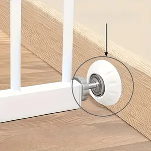 6-Pack heavy-duty white plastic pet safety door barrier, non-punching installation, adjustable dog door stairs, easy to move and store, ABS door extensions for home security and pet management