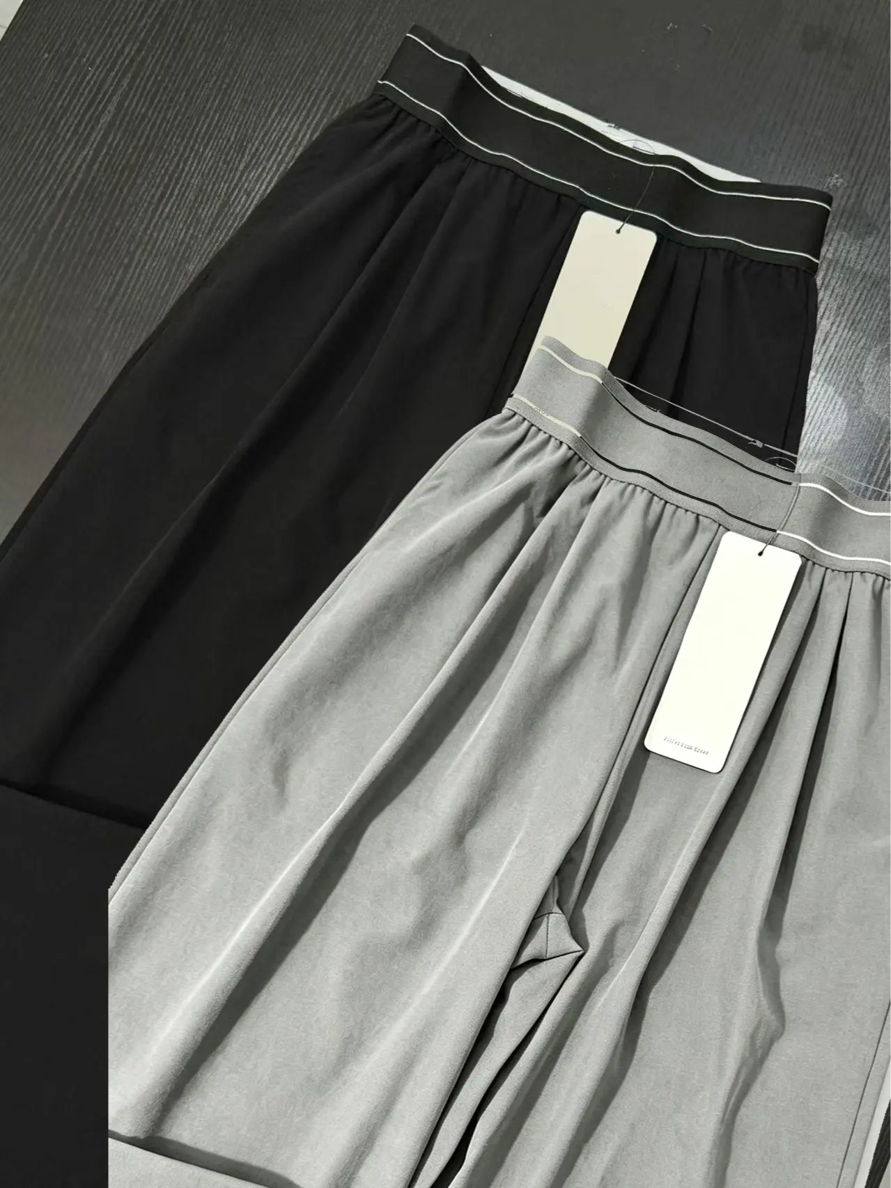 A 1 0 Women’s Soft Stretch Straight Leg Workout Pants, Elastic High Waisted Lightweight Yoga Casual Trousers with Side Pockets for Daily Running Gym Black+Gray 2 pcs
