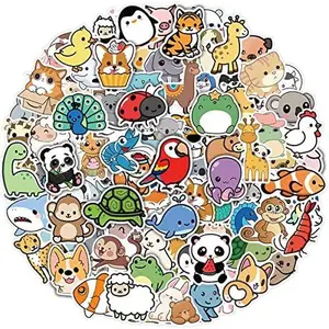 Benresive 100 Pcs Cute Animal Stickers for Kids, Water Bottle Stickers Waterproof Vinyl Hydroflask Phone Skateboard Laptop Stickers, Aesthetic Sticker Packs for Girls Teens