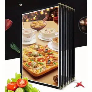 Menu Cover Cook Book Transparent Holder 1/2/4/6/8/10 Page A4 Size Restaurant Coffee Shop Store