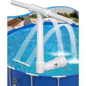 2026 Height Upgrade Pool Fountain - Dual  High- Adjustable Waterfall Sprinkler Cooler for Above-Ground & Inground, 360? Cooling Jet & Relaxation Features,White