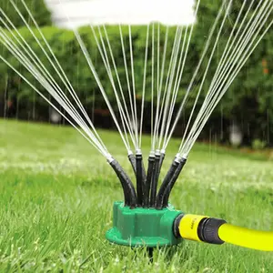 Adjustable Multi-Head Garden Sprinkler with 360 Degree Rotation Durable Plastic Watering System with Adjustable Nozzles Suitable for Lawns and Gardens No Electricity Required Black Friday