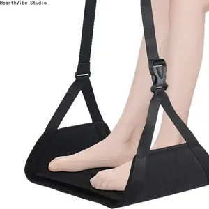Premium Airplane Foot Hammock - Upgraded Memory Foam Travel Leg Rest Sling for Long-Haul Flights & Trains, Portable Footrest Essentials for Airplane Comfort