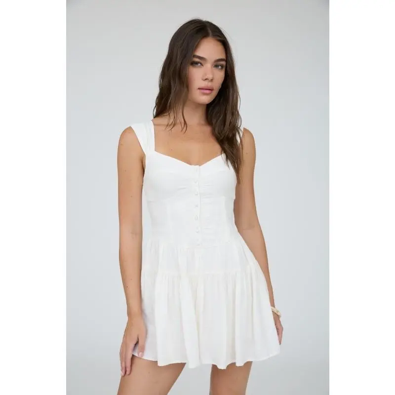 Button Down Romper Cream