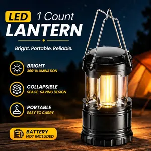 Wild Bright 1-pack portable high-brightness LED camping lamp, hand-held and hanging lighting lantern, strong light folding Handheld Flashlight, suitable for outdoor camping, outdoor exploration, emergencies, 3*AAA batteries not included