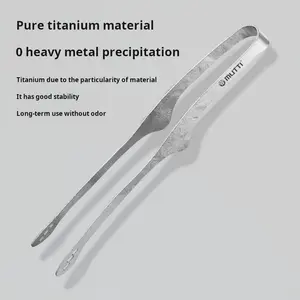 Pure Titanium Outdoor Crystal Steak Holder, Durable Stainless Steel BBQ Tool, Perfect for Grilling & Cooking Accessories