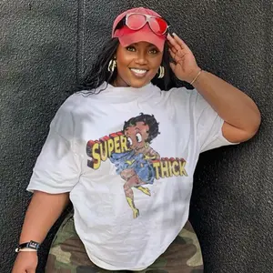 Super Thick Esther Jones Women's Top with Graphic Print and Short Sleeves - Womenswear Comfort Streetwear Tshirt Summer Casual