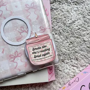 Coquette Bookish Candle Magsafe Phone Grip - Funny Spicy Reader Pop Socket - Magnetic Kindle Grip Stand Gift