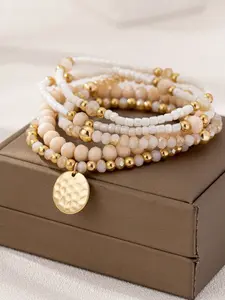 Boho Style Beaded Bracelet Set, Fashionable Floral Decor Beaded Bracelet for Women & Girls, Casual Trendy Accessories for Party and Daily Life