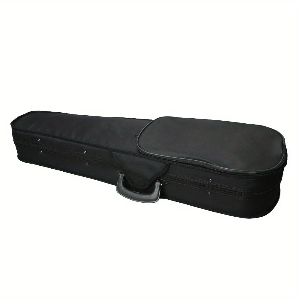 4/4 Violin Case - Black Durable Faux Leather Triangle Case with Beige Lining & Solid Cloth, 31.29x10.04x4.92in, 30.62oz Essential Instrument Accessory Specifically Designed for 4/4 Violins, Essential for All Players