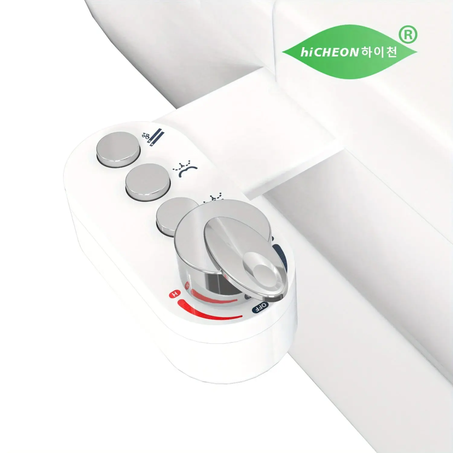 Hicheon Bidet Toilet Seat Warm Water Hot And Cold Bidet Attachment Toilet Sprayer Bidet for Washing Feminie And Rear Wash Nozzles Self Cleaning Water Pressure Controlled Temperature Controller