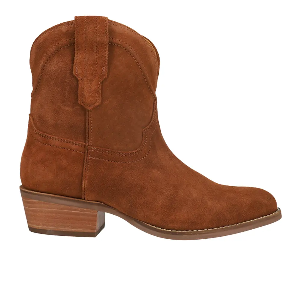 Dingo Womens Tumbleweed Pull On Round Toe  Casual Boots Ankle Low Heel 1-2" - Brown