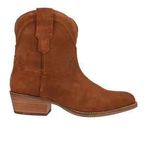 Dingo Womens Tumbleweed Pull On Round Toe  Casual Boots Ankle Low Heel 1-2" - Brown