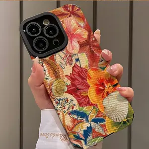 Floral Pattern Phone Case, Shockproof Phone Protective Cover, Phone Accessory Compatible with iPhone 16 15 14 13 12 11 Plus Pro Max, Flower