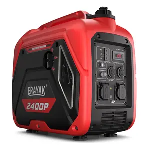 Erayak 2400P Portable Inverter Generator 2400W Peak 1800W Running Quiet 52.5 dB for RV Camping Home Backup Eco Mode Gas Engine EPA ECO