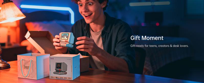 Divoom MiniToo Retro Pixel Bluetooth Speaker &ndash; 90s-Inspired PC Design,App Control, Alarm, White Noise, Retro Desk Portable Speaker for Music,Gaming Room Decor