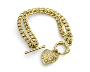 Double Heart Chain Bracelet for Women, Fashion Accessory