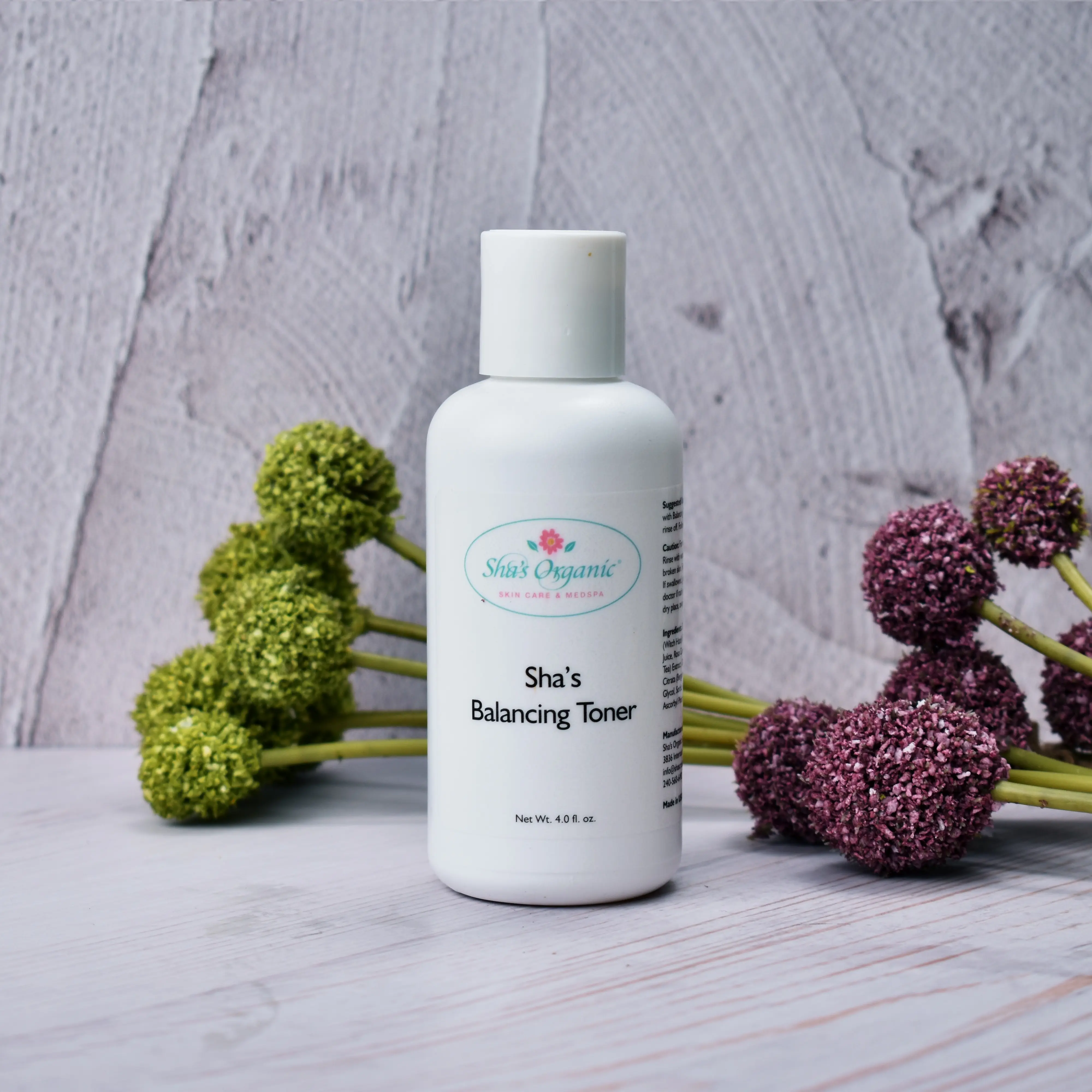 Sha's Organic Skincare Balancing Moisturizer Toner - 4Oz Alcohol-Free Water-Based Unisex Adult Formula, pH-Balancing, Texture-Improving, Radiance-Boosting Cruelty-Free Single Item (24-Month Shelf Life)