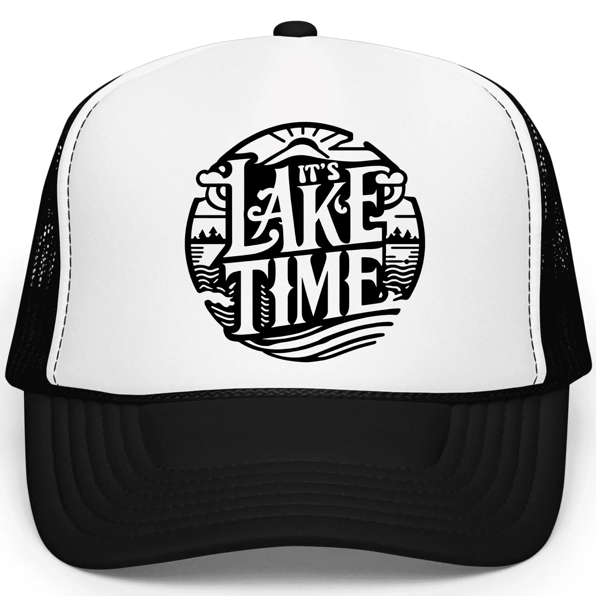 It’s Lake Time Trucker Hat for Men and Women - Unisex Lake Day Hat - Summer Mesh Hat for Boating, Fishing, Camping - Gift for Husband or Dad