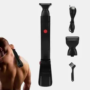 BaldMaster Pro Back Shaver for Men - Ergonomic & Extendable - Stainless Steel Blades - BALD DAD DUDES - Durable, Handle Plastic Comfort