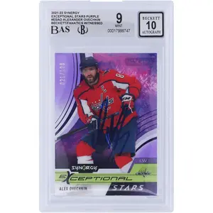 Alexander Ovechkin Washington Capitals Autographed 2021-22 Upper Deck Synergy Purple Exceptional Stars #ES-AO #/199 Beckett Fanatics Witnessed Authenticated 9/10 Card - Fanatics Authentic Certified